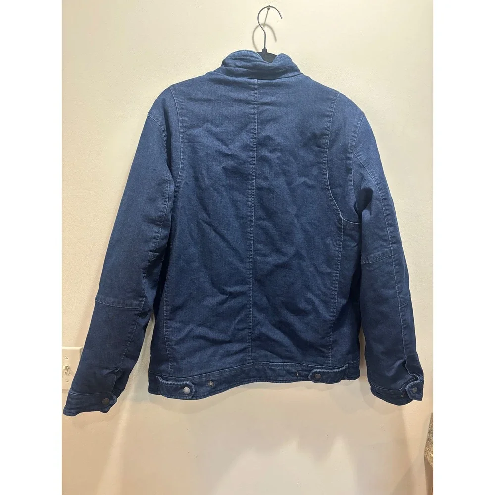 Levis Mens‎ Dark Wash Denim Quilted Field Jacket Blue Medium Utility